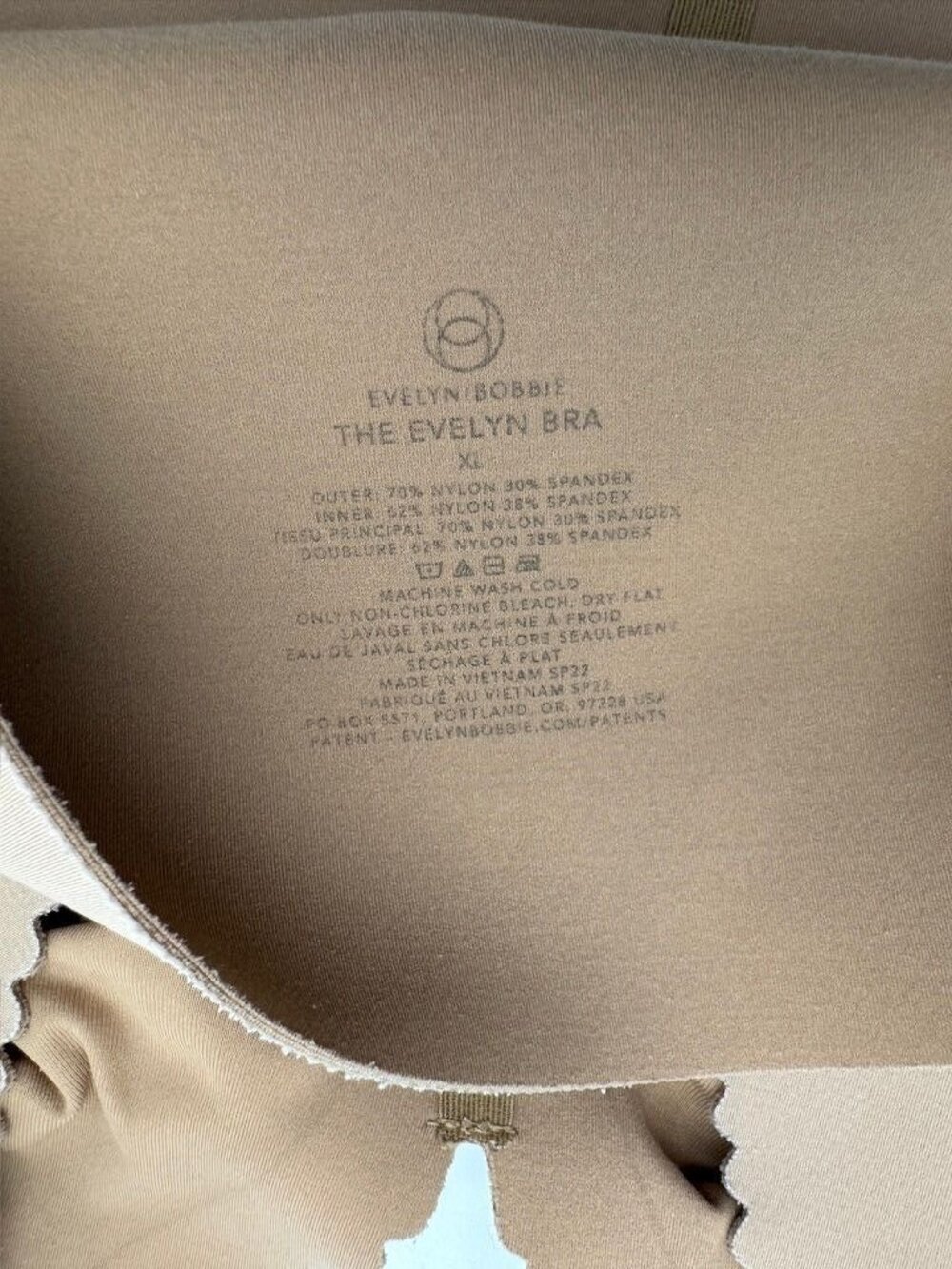 Evelyn & Bobbie The Evelyn Bra Mica Beige Wireless Scalloped Smoothing Womens XL - Picture 3 of 3